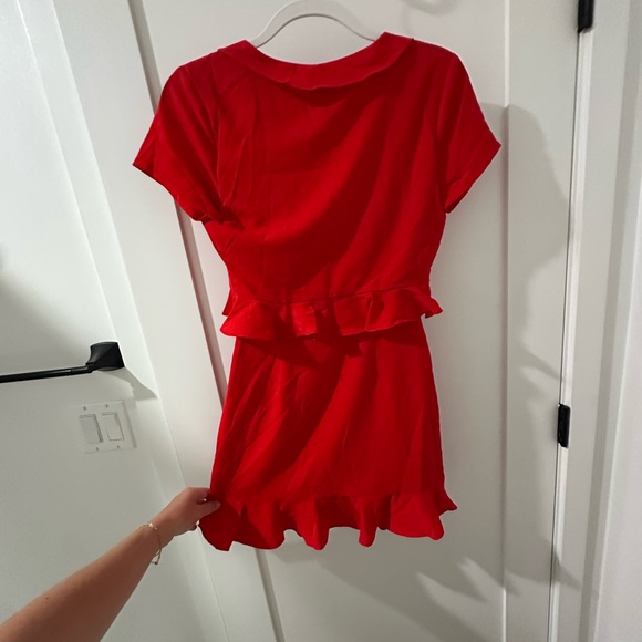 superdown Red Ruffle Mini Dress - Picture 2 of 3